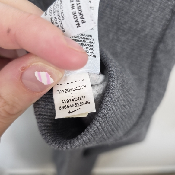 Nike Grey Drawstring Waist Wide Leg Athletic Fitness Sporty Sweatpants Size L - Picture 6 of 9